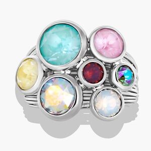 Multi-Color Swarovski Crystal Ring fits size 6-8 BNIB head turning fashion look